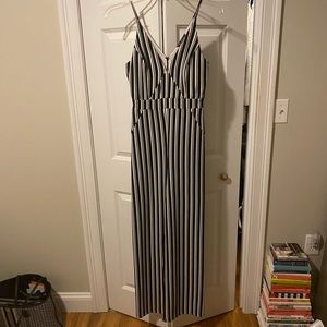 Black and White Striped Jumpsuit